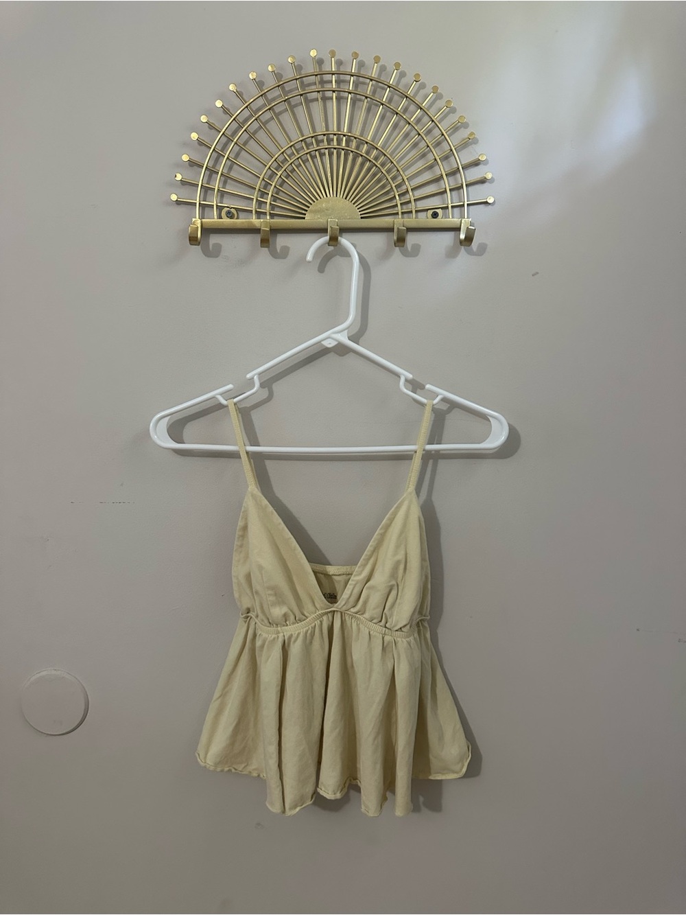 wild fable Butter Yellow Spaghetti Strap Babydoll Top